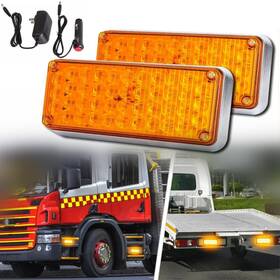 52060y Veemaster 2pc Wireless Amber Led Car Truck Trailer Strobe Light Flashing Emergency Warning