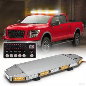 Veemaster 755621362180 27 Inch Amber White Led Strobe Light Bar Rooftop Emergency Warning With Control Panel
