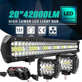 Dy420wsmtir2p60wwir Vehiclepartsfactory 20 Inch Led Lower Bumper 3-row Light Bar Spot Flood Fit Ford F150 4ftft Pods Wire