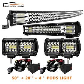 Dy684wcd126wtir4p60w2btvpf Vehiclepartsfactory 50 Inch Windshield Led Light Bar Curved 20 Bumper 4x4 For Jeep Wrangler Jk Yj Tj