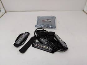 Vehicode 746297273856 Led Emergency Strobe Light Bar White Amber Flash 4 Pack Grill Mount