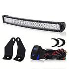 Vet-180wcvbracketss141 Turbosii Curved Bumper Led Light Bar Flood Spot 734009755936