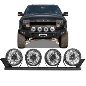 Vijay 760472738862 Fits Universal Lamp Holder With Round Lights For Front Bumper
