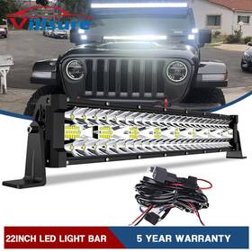 Villsure 659514665924 22 Inch Led Light Bar Spot Flood Combo Wiring Fit Jeep Wrangler Cj Jk Lj Tj