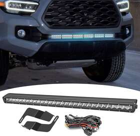 Weisen 619660205733 32 Inch 150w Led Light Bar And Front Hidden Bumper Grille For 16-23 Tacoma