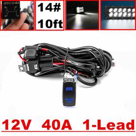 Wi002ta Wesien Weisen 1-lead Wiring Harness Kit On-off Rocker Switch Relay Led Light Pods Bar