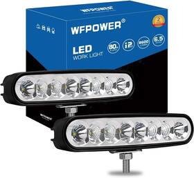 1003312-wf Wfpower 2 Pack Waterproof Led Boat Lights 6.5inch 80w 8600lms Spreader Bar Pont