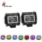 Wh18w4d Nicoko Cree Led Work Light Multicolor Chasing Rgb Halo Solid