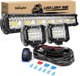 Zh326 White Nilight 20 Inch 420w Triple Row Spot Flood Combo 2pcs 4inch 60w Led Lights