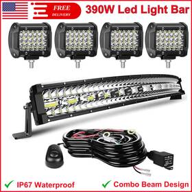 6095790 Winbang Led Light Bar 22 Inch 390w 4 Pod Lights 12v 24v Off-road Driving
