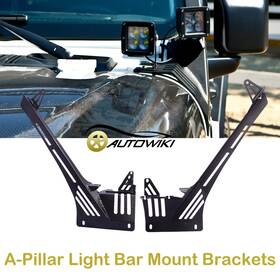 Wsajl01e101-bx Wolfstorm For 18-25 Jeep Wrangler Jl Gladiator Jt A-pillar Light Bars Mount Bracket Steel