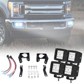 Wsays 767421001022 4x 24w Led Fog Light Pods And Bumper Dual Lamp Location Mount Bracket Compa