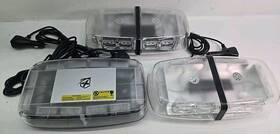 52010c-y Xprite Lot Of 3 - Led Strobe Light Bar With Magnetic Base Rooftop Emergency Warning