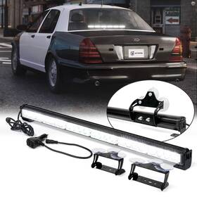 Xprite 52023-6-g2-w 27 Inch Led Strobe Light Bar Traffic Advisor White Flashing Trucks Emergency Warning