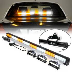 52023-8mix-wy Xprite 6 Pack 35 Inch Led Emergency Windshield Traffic Advisor Strobe Light Bar Amber White
