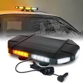 Xprite Sl-b419-18in-g1-wy-1 18 Inch Led Emergency Rooftop Strobe Light Bar Warning Magnetic Amber White