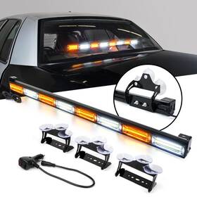 Sl-c23-8mix-g2-wy Xprite 35 Inch Emergency Led Strobe Light Bar White Amber Mix Traffic Advisor Lamps 21 Mode