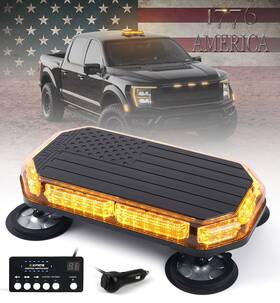 Sll-c120-g6-y Xprite American Flag Amber Led Strobe Beacon Light Bar With Control Panel Emergency Hazard