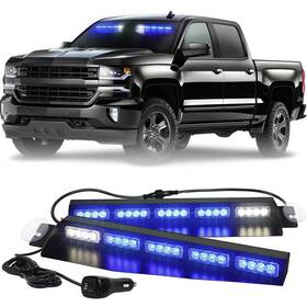 Xridonsen 789513427060 Blue Emergency Visor Lights Bar Interior Windshield Strobe 4