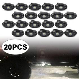 Yfoutlet 120001621391 20 Pcs Car White Led Rock Light For Jeep Truck Atv Suv Trail Rig Bar Lamp