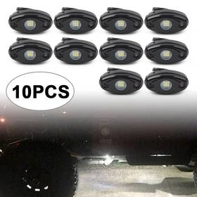 Yfoutlet 550743367231 10 Pcs White Led Rock Light For Jeep Truck Atv Suv Trail Rig Bar Lamp