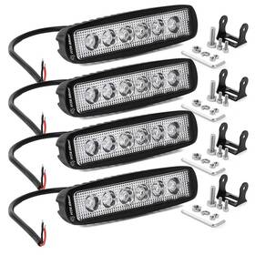 G6h8j0k2l4m6n8p41 Yitamotor Led Light Bar 4pcs 18w 6 Inch Flood Work Pods Single Row
