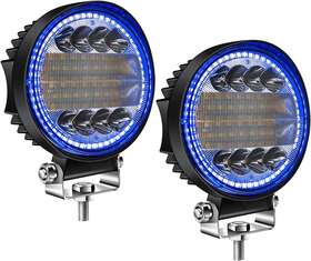 Yorkim 689718197693 4.5 Inch Led Pods 2-pack Off Road Light Bar Spot Flood Combo With Flash