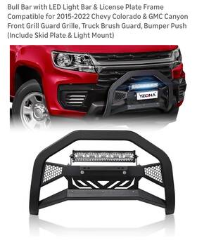 B0cxy9jb1j Yzona New Bull Bar With Led Light And License Plate Frame