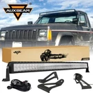 Auxbeam 50'' Curved Led Light Bar + Windshield Mounts For 84-01 Jeep Cherokee Xj. Fixed Price $249.58.