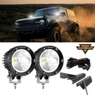 Auxbeam 4" Led Driving Light Fog Pods + Mount Bracket For Jeep Cherokee Xj 84-01. Fixed Price $99.99.