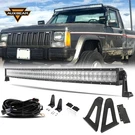 Auxbeam 50" 5D Curved Led Light Bar & Mount Bracket For Jeep Cherokee Xj 1984-01. Fixed Price $189.99.