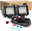 Nilight 2PCS 4" Led Work Bar Tri-row 60W Combo Driving Off Road Lamps Atv. Fixed Price $37.99.