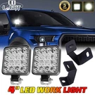 Ford F-150 F150 2015-2019 2X 4" Pods Fog Light+hood Ditch Mounting Brackets. Fixed Price $40.98.