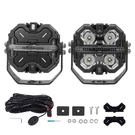Square Led Pod Lights For Off Road 160W Spot Beam Side Shooter White Amber Drl. Fixed Price $124.59.