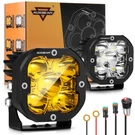 Auxbeam 3 Inch Led Pod Work Head Light Fog Driving White Amber Dual Color. Fixed Price $127.49.