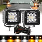 Auxbeam 2X3"INCH 480W Led Work Lights Amber&white Driving Offroad Fog Lamps. Fixed Price $59.99.