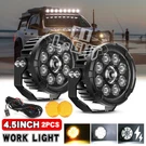 Pair 5'' Inch Round Led Offroad Driving Work Lights Pods Fog Lamp + Amber Cover. Fixed Price $136.27.