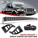 Fit 97-03 Ford F-150/F150 50'' Curved Led Light Bar Windshield + Mount Bracket. Fixed Price $150.09.