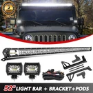 52" Led Light Bar Windshield Brackets A-pillar+pods For Jeep Wrangler Jk 07-2017. Fixed Price $156.19.