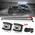Led Light Bar 52'' +2X 5'' Side Pods Combo+wiring Offroad For Jeep Truck Suv 4WD. Fixed Price $118.73.