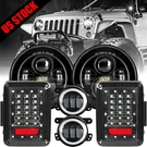 7" Led Headlights Fog Tail Combo For Jeep Wrangler Jku 2007-2018. Fixed Price $158.56.