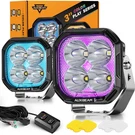 Auxbeam Color Play 3" Rgbw Led Work Driving Pods Offroad Fog Spotlights. Fixed Price $152.99.
