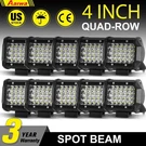 10X 4'' Quad Row Led Work Light Pods Spot Beam Offroad Jeep 4WD Suv Fog Driving. Fixed Price $74.99.