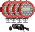 Winbang 7 Inch Round Led Light Bar, Driving 4PCS-RED-201W+WIRING. Fixed Price $101.09.