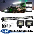 20" Led Bar+ 4" Work Lights Combo Offroad Flood Spot Driving Truck Atv Utv. Fixed Price $59.99.