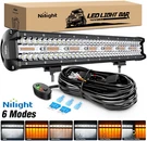 Nilight 20" 420W Amber White Led Bar Spot Flood Off-road Atvs Suv & Wiring. Fixed Price $85.99.