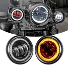 Pair 4.5" Inch Fog Light With Red Demon Eyes Drl Turn Signal Halo For Road King. Fixed Price $61.00.