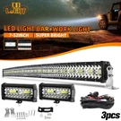 Curved 52'' Led Bar Spot Flood Driving OFFROAD+2PC 7" Work Lights+wire. Fixed Price $169.99.