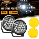 Auxbeam 7" Inch Led Lights Pods Bar Offroad Driving Suv Truck W/ Amber Covers. Fixed Price $154.99.