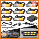 V-sek Amber White 8-PC 16-LED Emergency Strobe Lights Kit Flashing Hazard 12-24V. Fixed Price $105.85.
